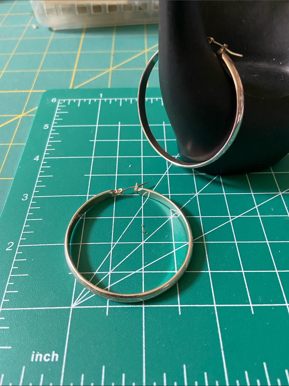 Classic Silver Tone Hoop Earring- Large
